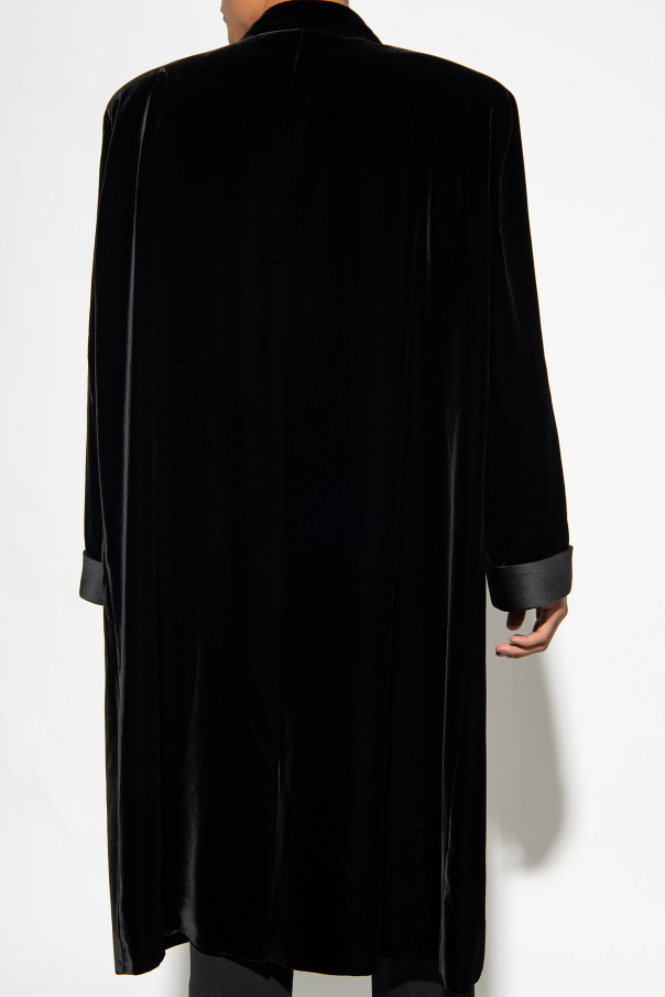 saint laurent classic belted trench coat - Black Velvet